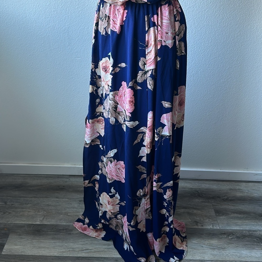 PremierAmour dress blue pink floral size 10 ruffled balletcore - Picture 3 of 10